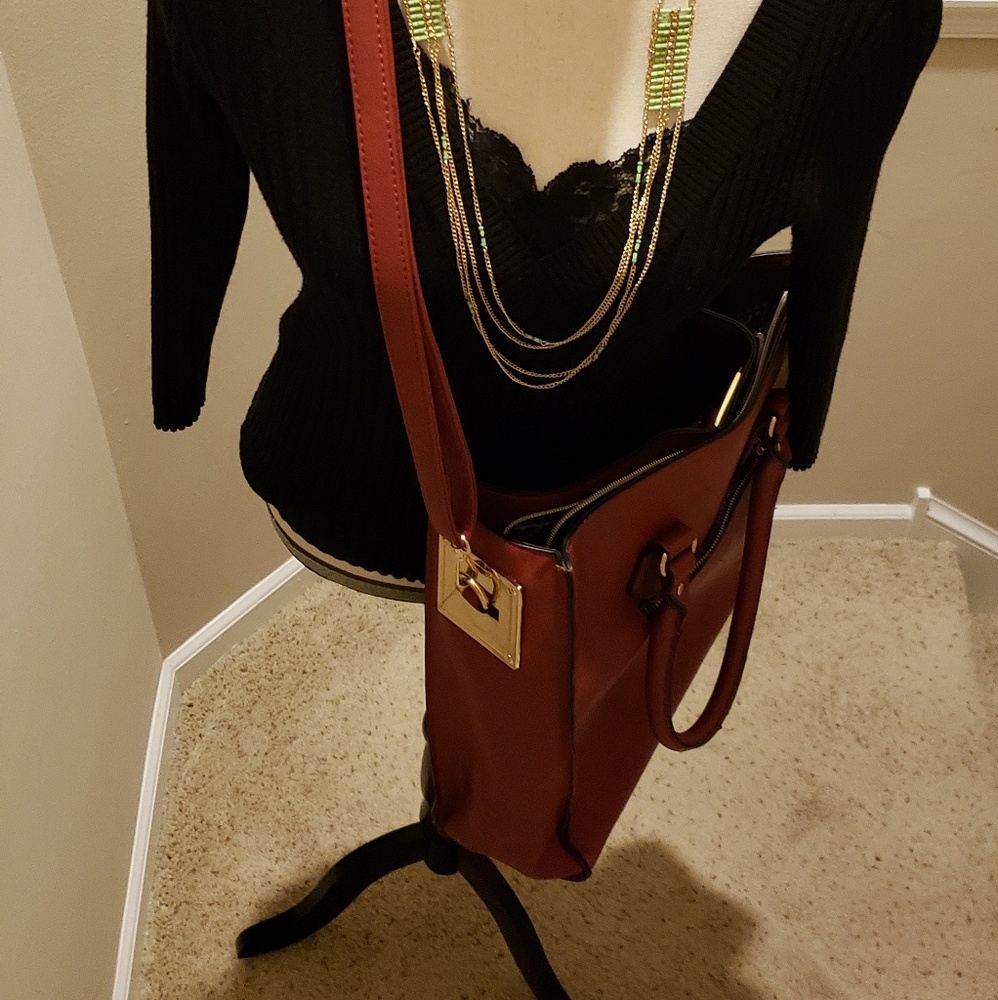 Red womens tote bag